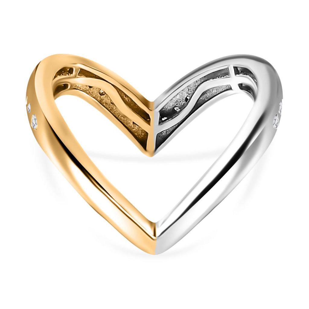 JCK Vegas Find - Diamond Wishbone Ring in 18K Vermeil YG & Platinum Plated Sterling Silver_7740940_4