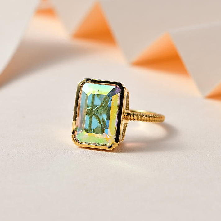 Mercury Mystic Topaz Solitaire Ring in 18K Yellow Gold Vermeil Plated Sterling Silver 7743430 2