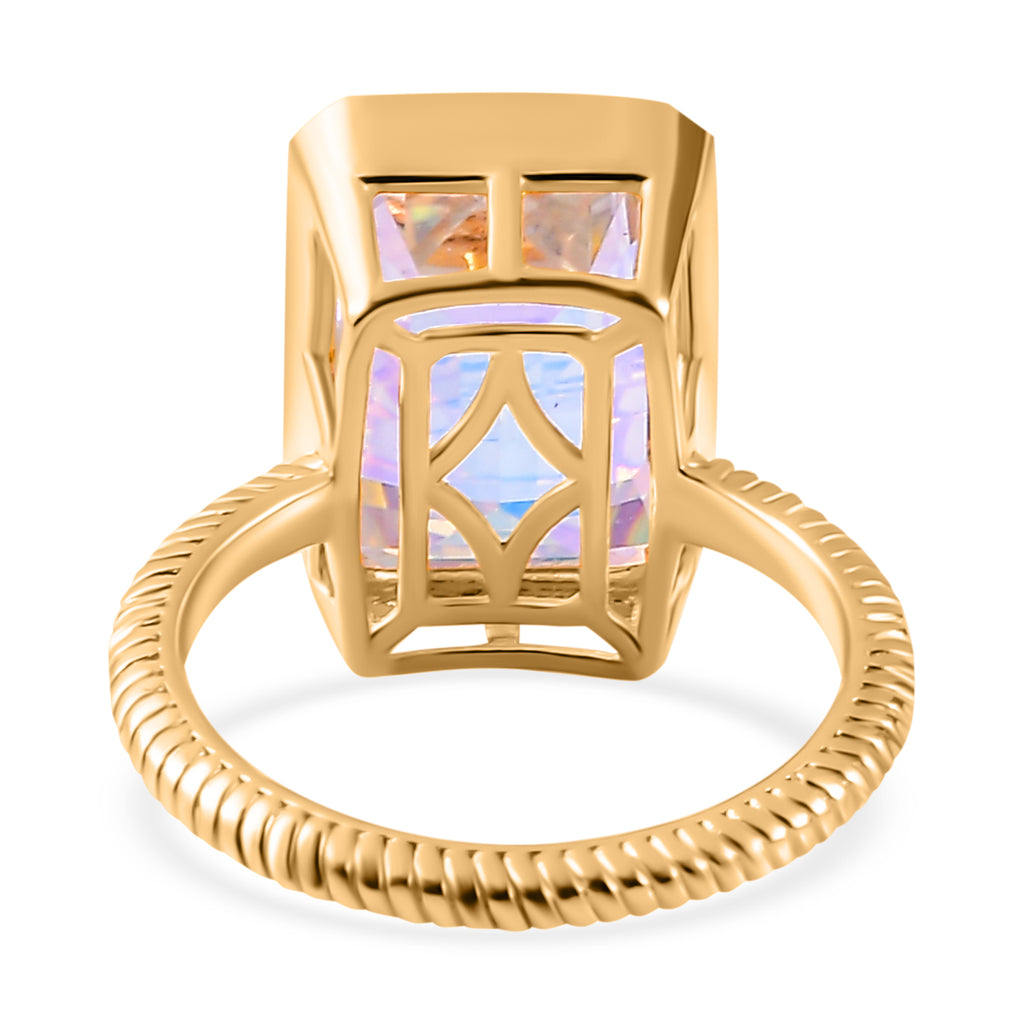 Mercury Mystic Topaz Solitaire Ring in 18K Vermeil Yellow Gold Plated Sterling Silver 8.52 Ct._7743430_4