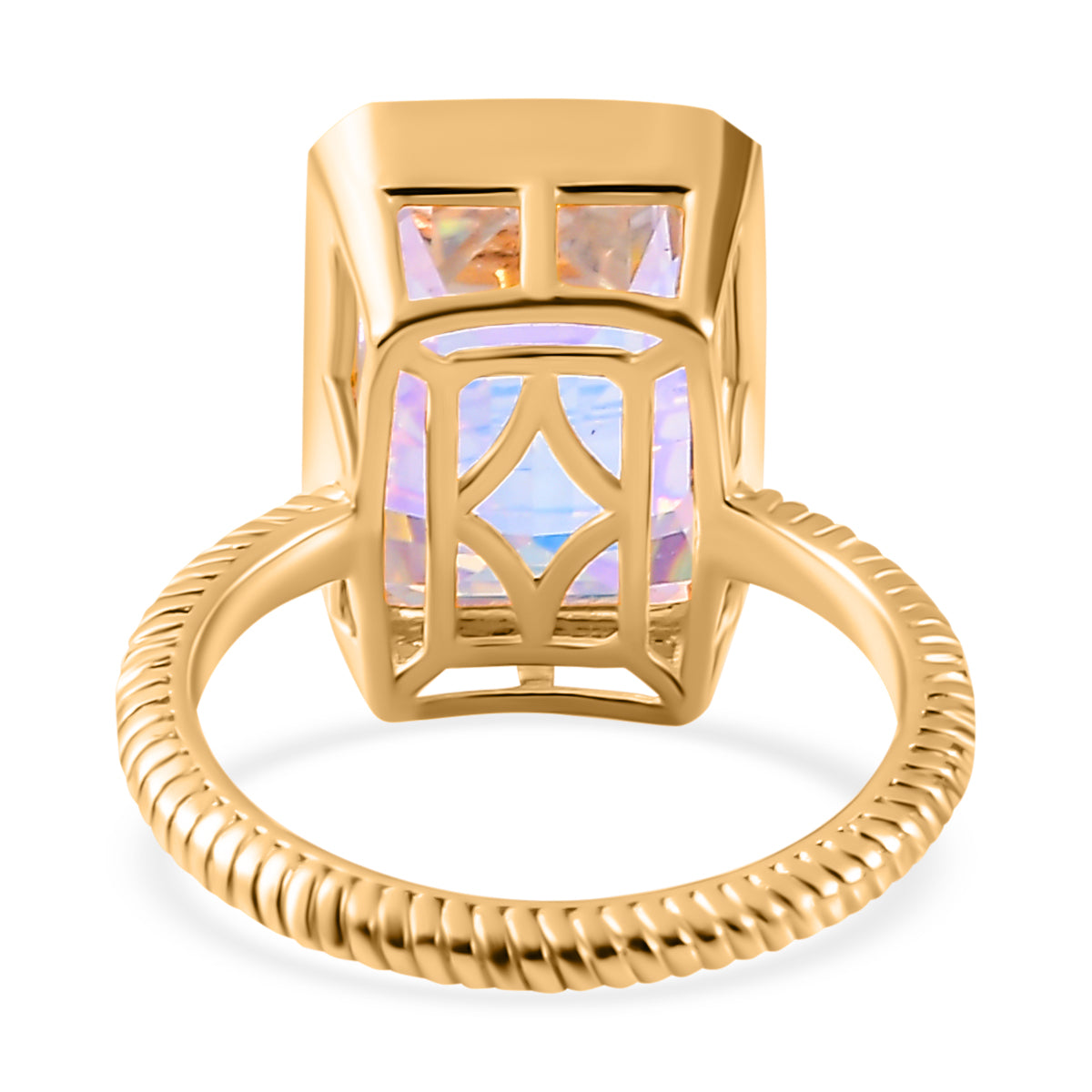 Mercury Mystic Topaz Solitaire Ring in 18K Yellow Gold Vermeil Plated Sterling Silver V32521402 4