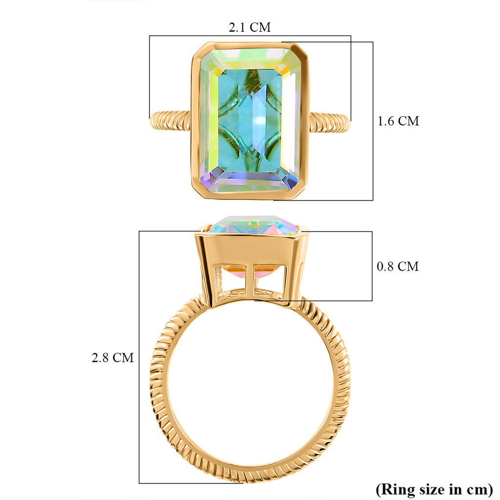 Mercury Mystic Topaz Solitaire Ring in 18K Vermeil Yellow Gold Plated Sterling Silver 8.52 Ct._7743430_5