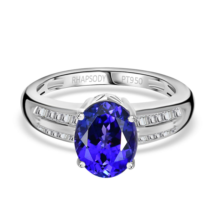 RHAPSODY 950 Platinum AAAA Tanzanite Oval and Diamond (VS - E-F) Ring 2.87 Ct. 7743790 1