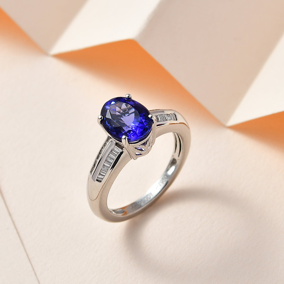 RHAPSODY 950 Platinum AAAA Tanzanite Oval and Diamond (VS - E-F) Ring 2.87 Ct. 7743790 2