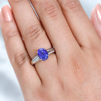 RHAPSODY 950 Platinum AAAA Tanzanite Oval & Diamond (VS / E-F) Ring 2.87 Ct._7743790_2