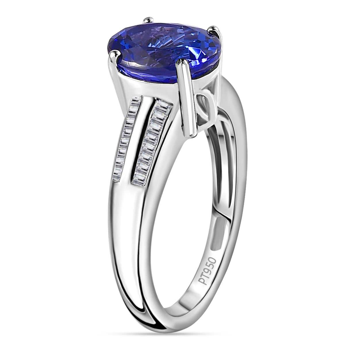 RHAPSODY 950 Platinum AAAA Tanzanite Oval and Diamond (VS - E-F) Ring 2.87 Ct. 7743790 4