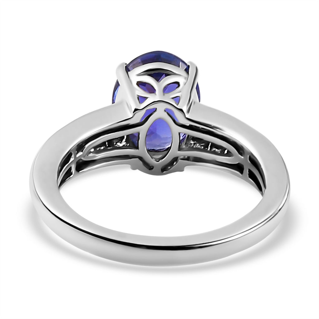 RHAPSODY 950 Platinum AAAA Tanzanite Oval & Diamond (VS / E-F) Ring 2.87 Ct._7743790_4