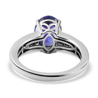 RHAPSODY 950 Platinum AAAA Tanzanite Oval & Diamond (VS / E-F) Ring 2.87 Ct._7743790_4