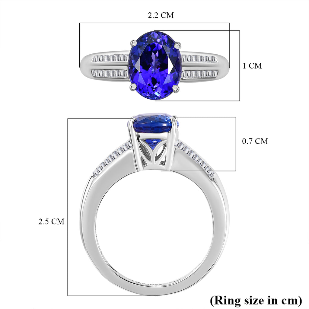 RHAPSODY 950 Platinum AAAA Tanzanite Oval & Diamond (VS / E-F) Ring 2.87 Ct._7743790_5