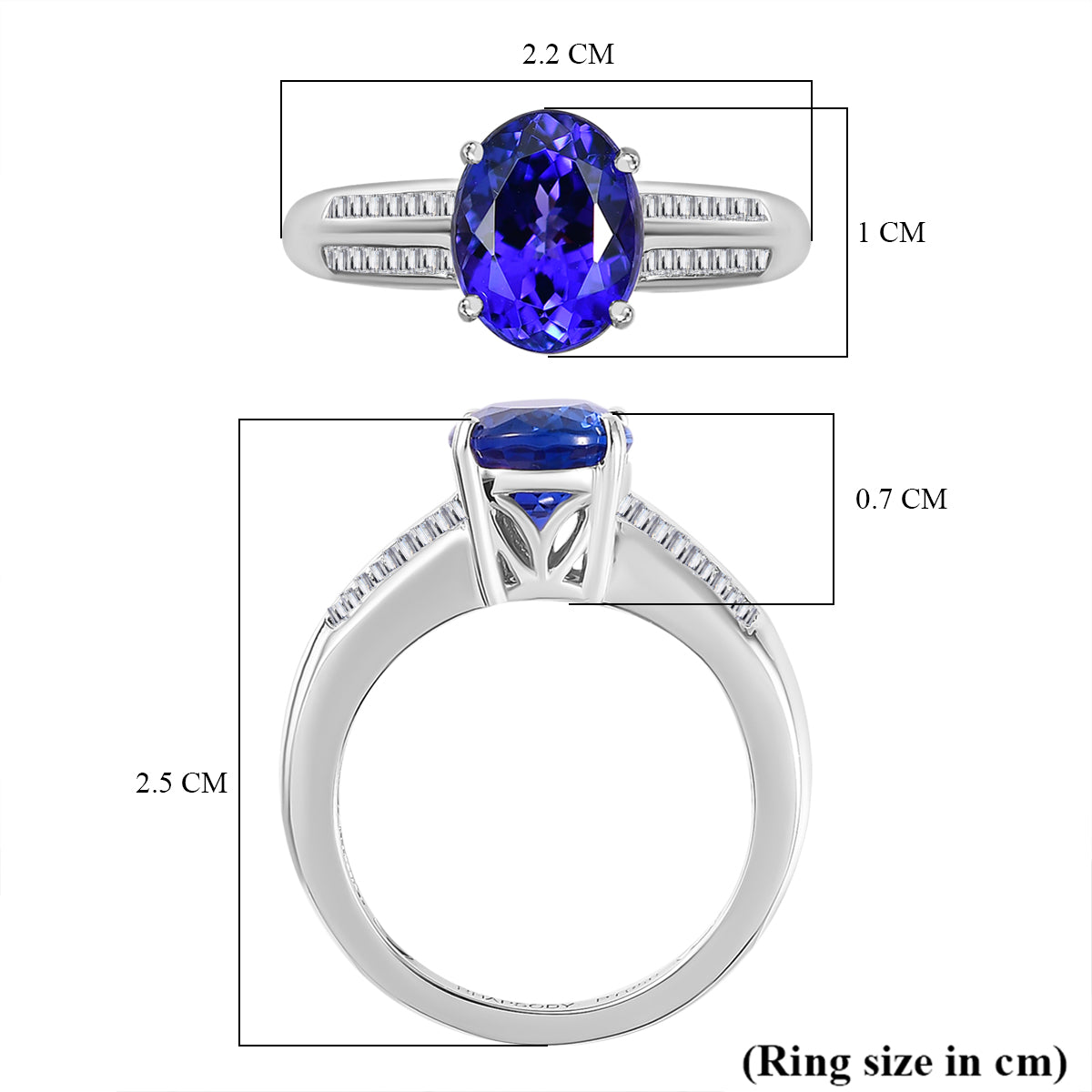 RHAPSODY 950 Platinum AAAA Tanzanite Oval and Diamond (VS - E-F) Ring 2.87 Ct. 7743790 6