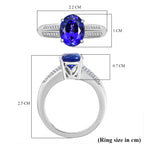 RHAPSODY 950 Platinum AAAA Tanzanite Oval & Diamond (VS / E-F) Ring 2.87 Ct._7743790_5