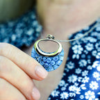 Blue Color Murano Glass  Necklace (Size - 24) Pure White Stainless Steel