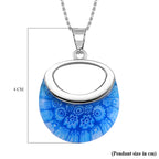 Blue Color Murano Glass  Necklace (Size - 24) Pure White Stainless Steel_7744135_6