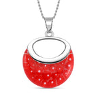 Red Color Murano Glass  Necklace (Size - 24) Pure White Stainless Steel