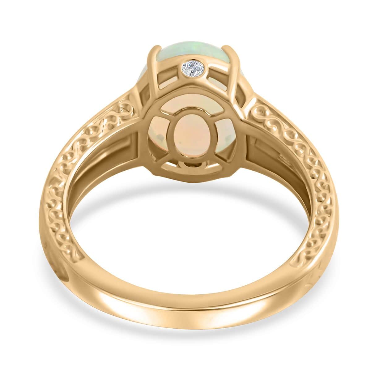 Appraised and Certified 2.1 Ct. Opal, Diamond Solitaire Ring in 10K Yellow Gold 7744716 5