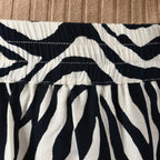 TAMSY 100% Viscose Zebra Pattern Skirt with Elastic Waist (Size XXL 24 - 26) - Off White & Navy_7744970_6