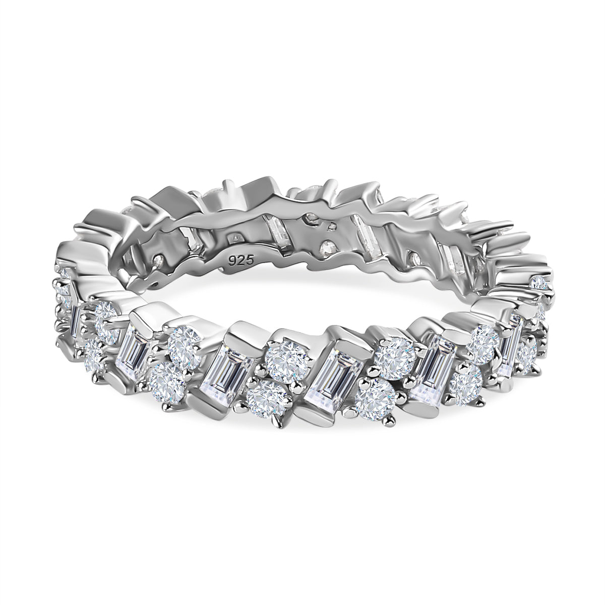 1.3 Ct. Moissanite Band Ring in Platinum Sterling Silver V32521536 0