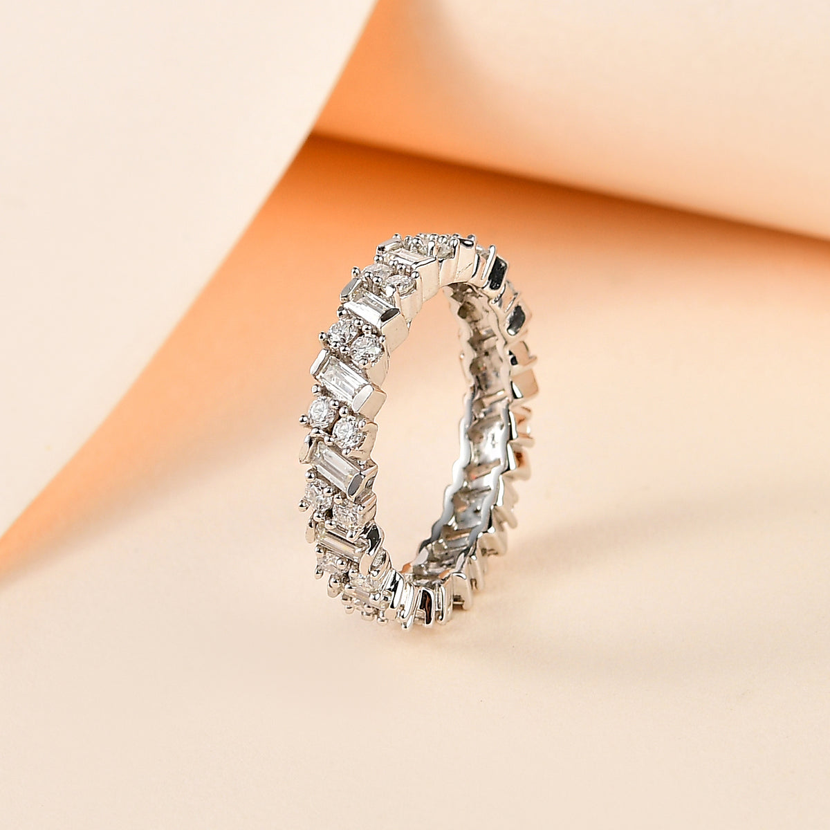 1.3 Ct. Moissanite Band Ring in Platinum Sterling Silver V32521536 1