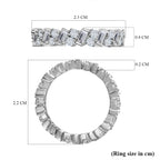 Moissanite  Band Ring in Platinum Overlay Sterling Silver 1.80 ct  1.305  Ct._7745246_4