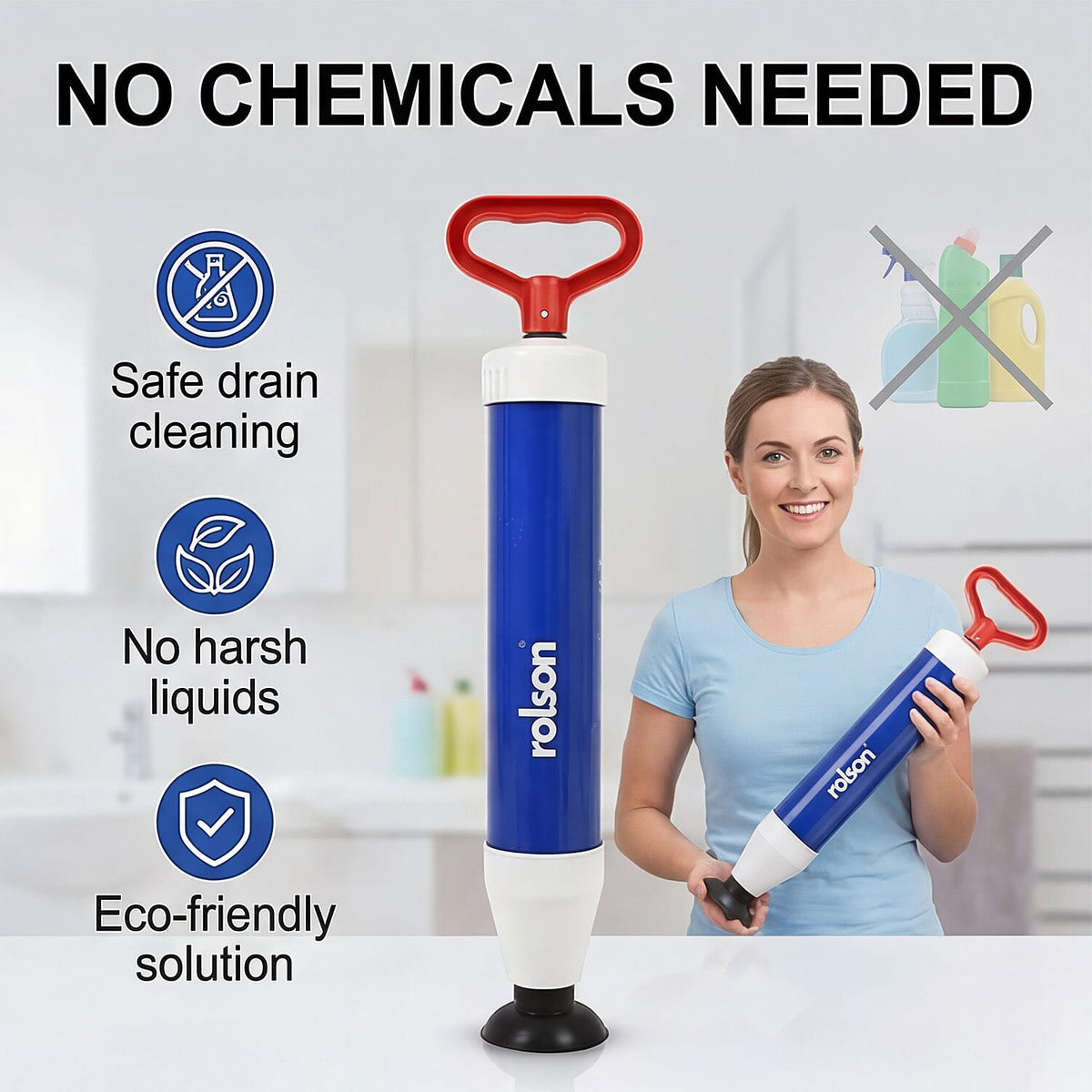 ROLSON High Pressure Drain Blaster (Cleans Drain Without Chemicals) V32645659 2