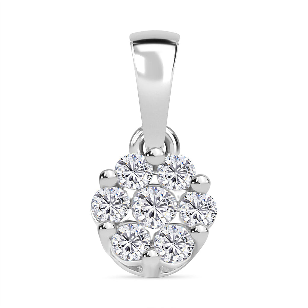 One Time Mega Deal - 9K White Gold Diamond Pendant