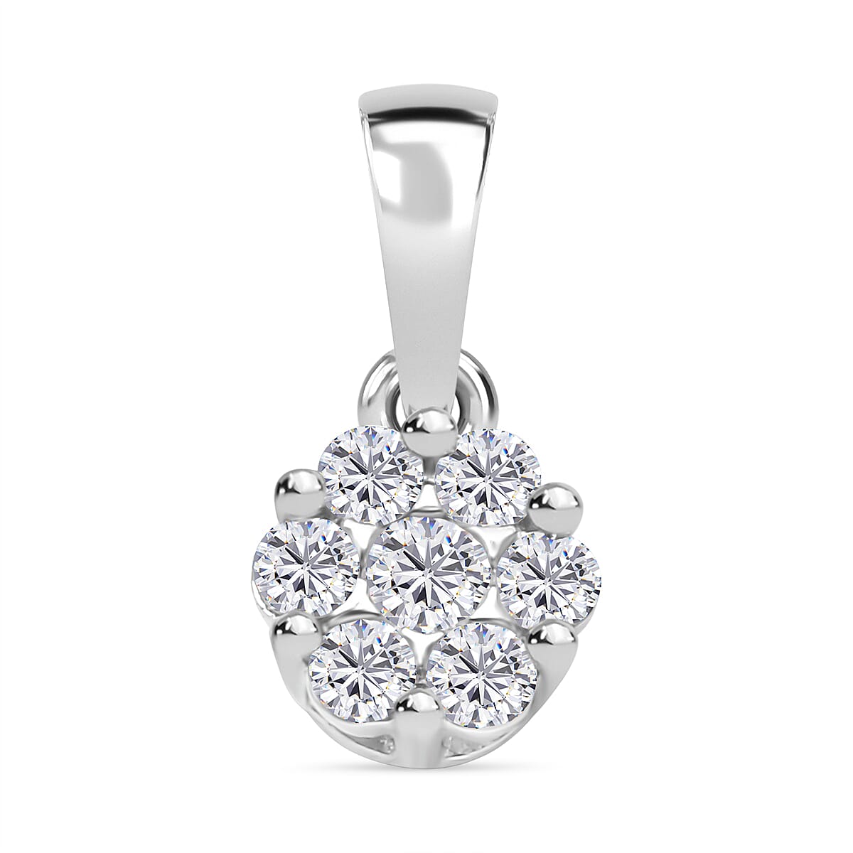 Floral Diamond Pendant in 9K White Gold 7747545 0