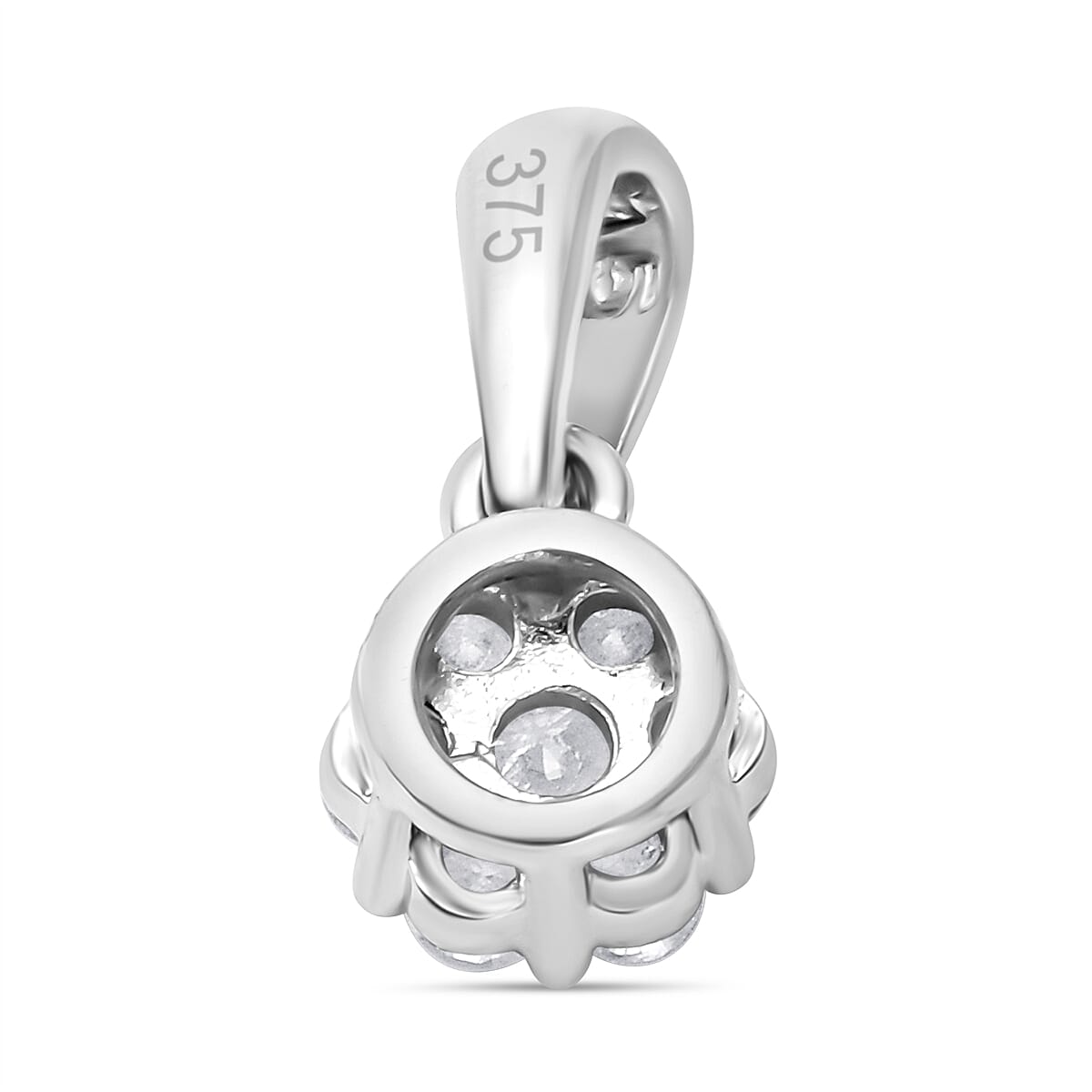 Floral Diamond Pendant in 9K White Gold 7747545 3