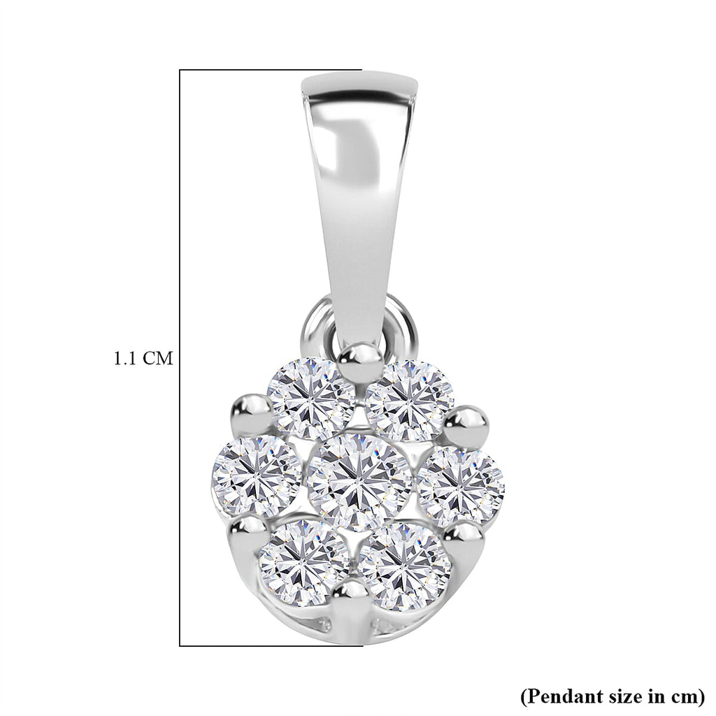One Time Mega Deal - 9K White Gold Diamond Pendant