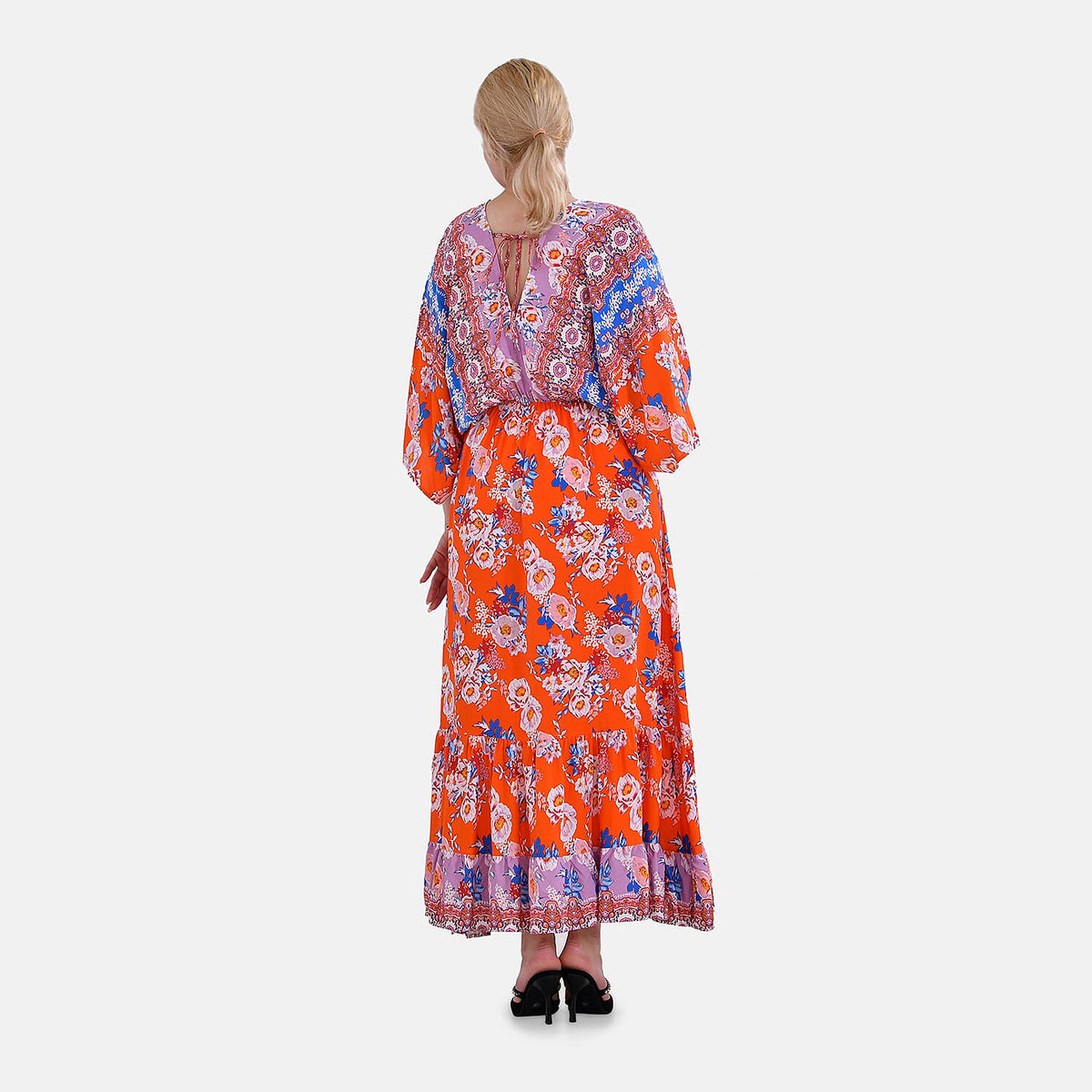 TAMSY Mixed Printed Elastic Waist Maxi Dress V32516850 2