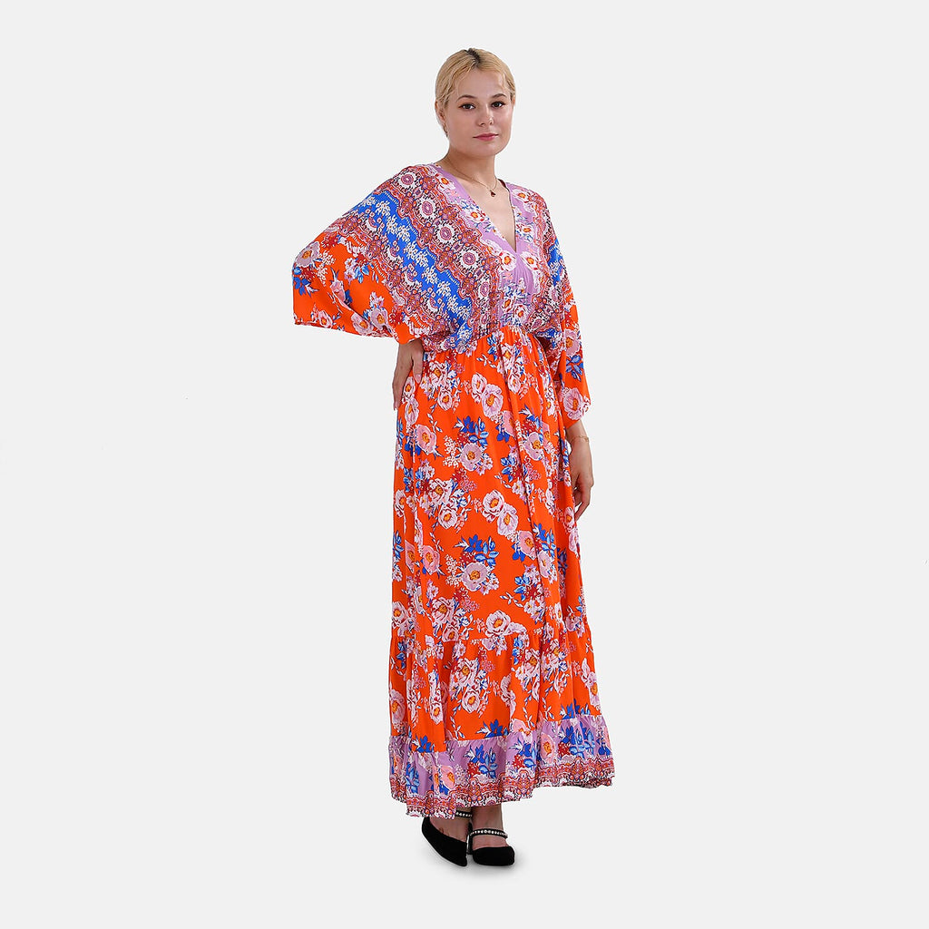 Viscose Printed Maxi  - Red & Purple_7747805_3
