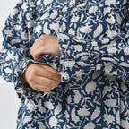 LA-MAREY Pure Cotton Block Print Blouse (Size M - 12 to 14) - Navy & White_7748292_5