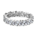 Moissanite Firecracker Band Ring in Platinum Overlay Sterling Silver 1.20 Ct._7748420