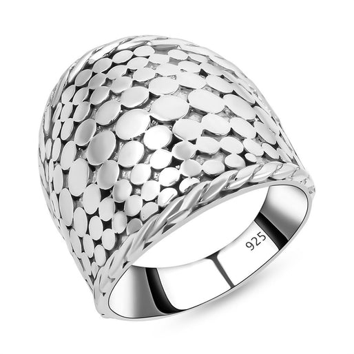 Royal Bali Collection - Handmade Sterling Silver Pebble Ring, Silver Wt. 6.30 Gms._7748581