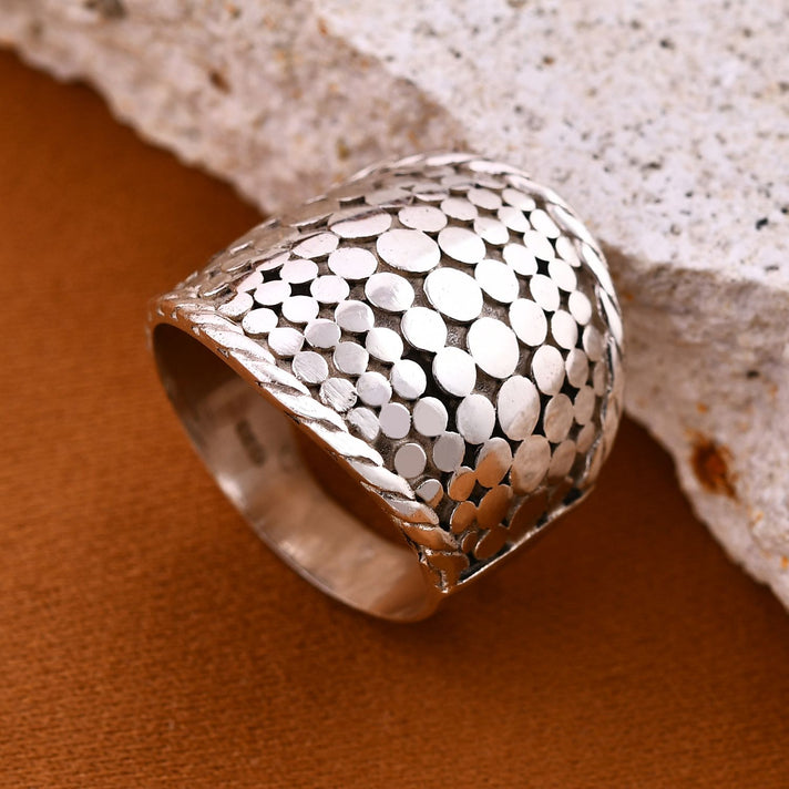 Royal Bali Collection - Handmade Sterling Silver Pebble Ring, Silver Wt. 6.30 Gms. 7748581 2