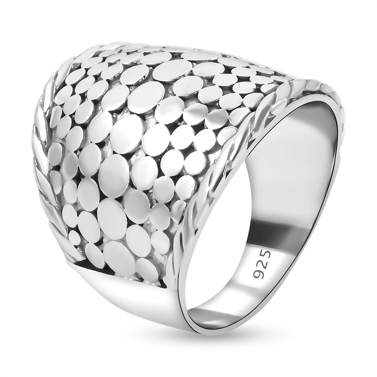 Royal Bali Collection - Handmade Sterling Silver Pebble Ring, Silver Wt. 6.30 Gms. 7748581 3