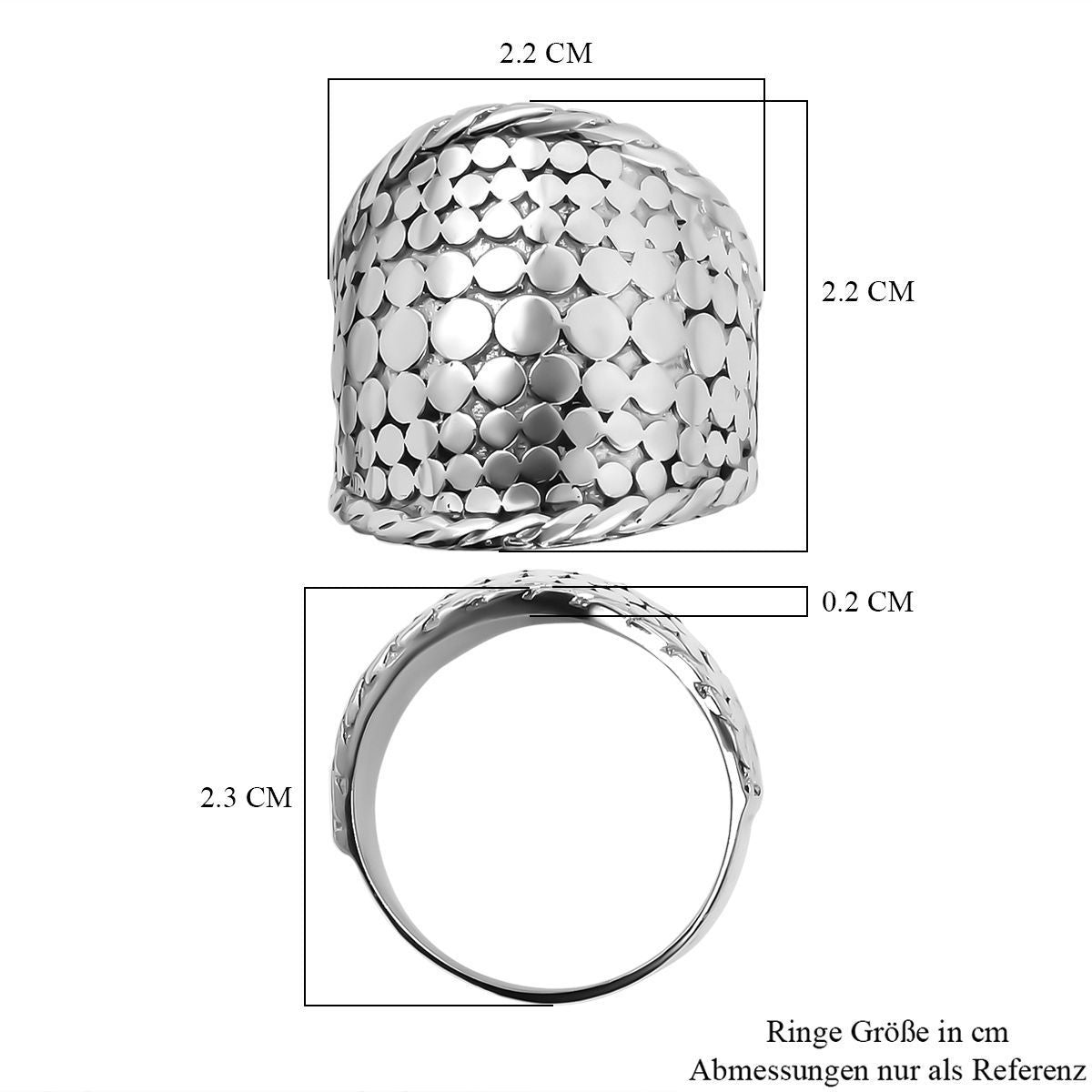 Royal Bali Collection - Handmade Sterling Silver Pebble Ring, Silver Wt. 6.30 Gms. 7748581 5