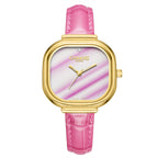 Gamages Of London Limited Mirror Diamond Swiss Quartz Movt. 30m Water Resistant Ladies Watch with Pink Leather Strap_7749277