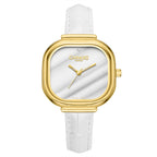 Gamages Of London Limited Mirror Diamond Swiss Quartz Movt. 30m Water Resistant Ladies Watch with White Leather Strap_7749279