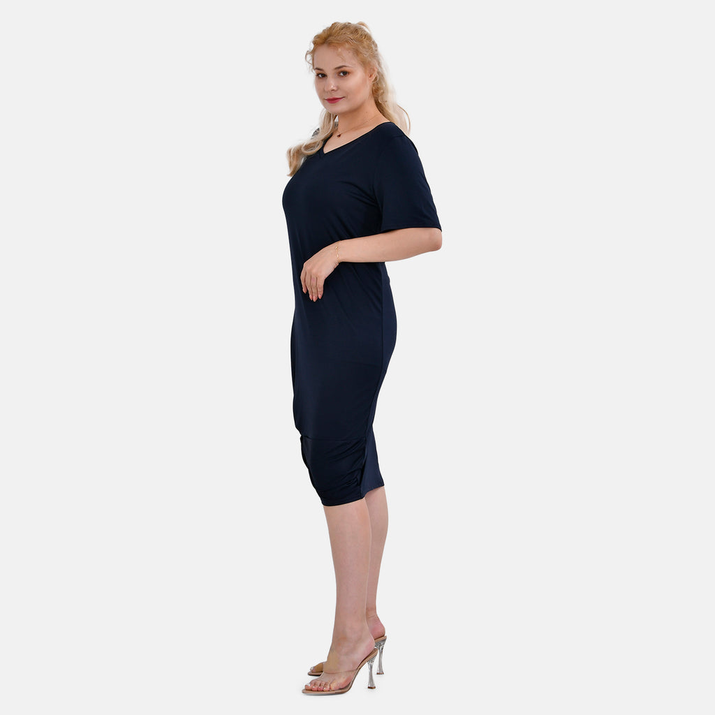 La Marey Jersey One-Piece Dress (Size L) - Navy Blue_7749498_2
