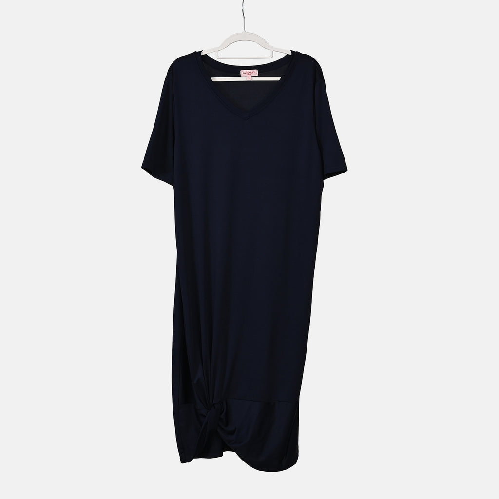 La Marey Jersey One-Piece Dress (Size L) - Navy Blue_7749498_5