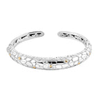 Royal Bali Collection - Sterling Silver Cuff Bangle (Size 7.5) in 18K Yellow Gold 30 Gms_7750124