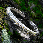 Royal Bali Collection - Sterling Silver Cuff Bangle (Size 8) in 18K Yellow Gold & Silver Plated_7750125_1