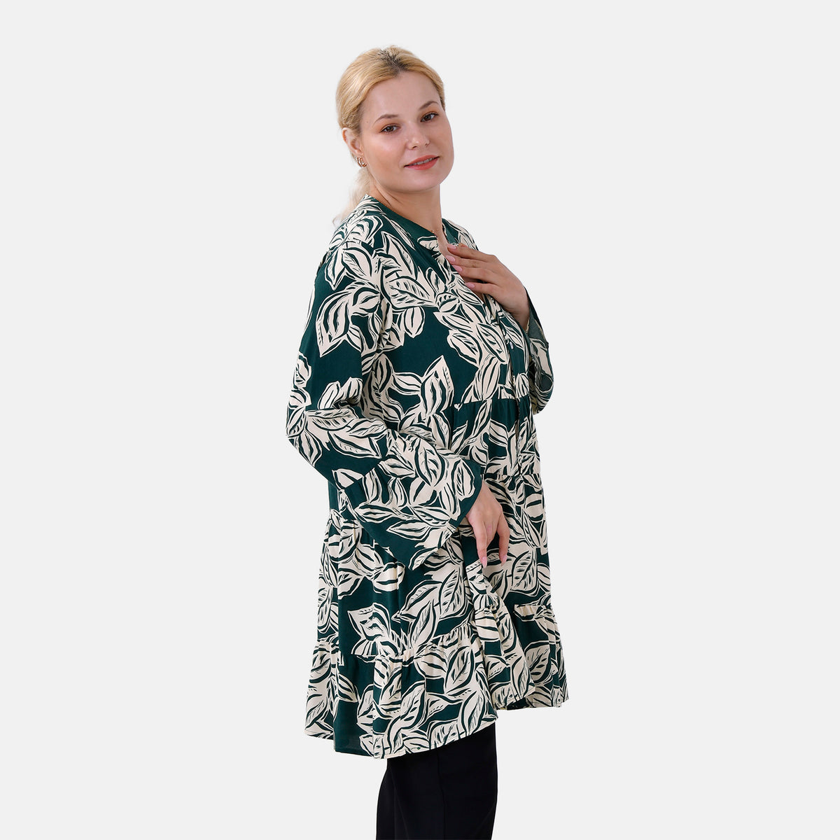 La Marey Leaf Pattern Oversized Shirt V32520512 4