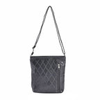 Sheepskin Leather Patchwork Shoulder Bag (Size 37x30x8 ) - Black_7750595
