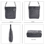 Sheepskin Leather Patchwork Shoulder Bag (Size 37x30x8 ) - Black_7750595_1