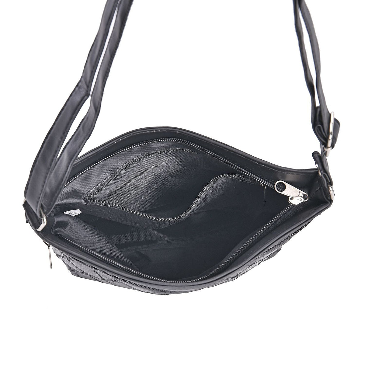 Sheepskin Leather Patchwork Shoulder Bag (Size 37x30x8 ) - Black 7750595 3
