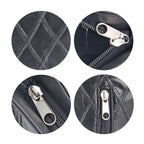 Sheepskin Leather Patchwork Shoulder Bag (Size 37x30x8 ) - Black_7750595_3