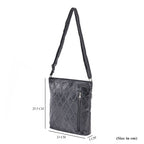Sheepskin Leather Patchwork Shoulder Bag (Size 37x30x8 ) - Black_7750595_4