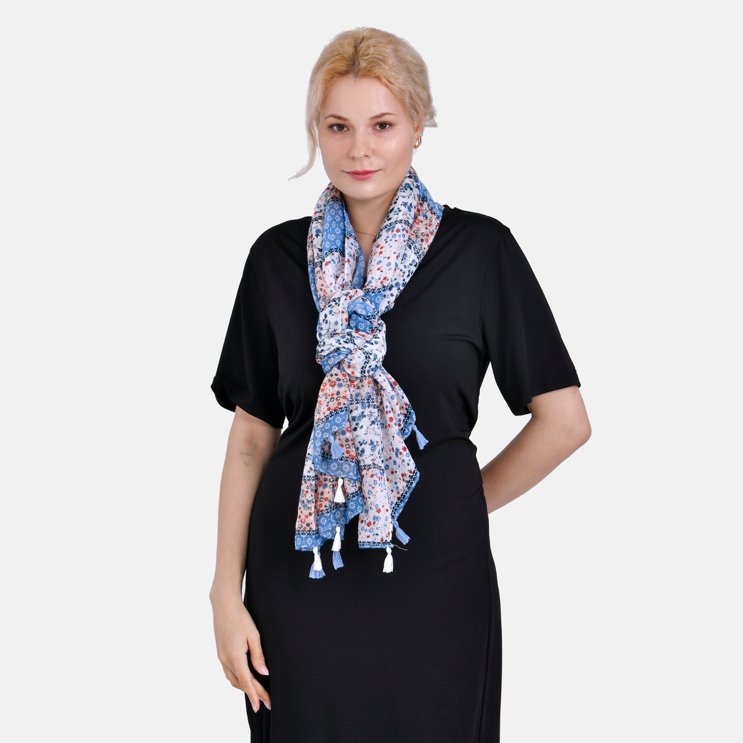 Closeout Deal New Arrival Printed Scarf with Tassels 7751701 3