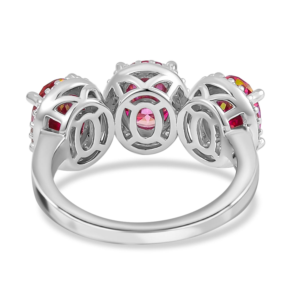Pink & White Moissanite Ring in Rhodium Overlay Sterling Silver 4.38 Ct_7752235_4