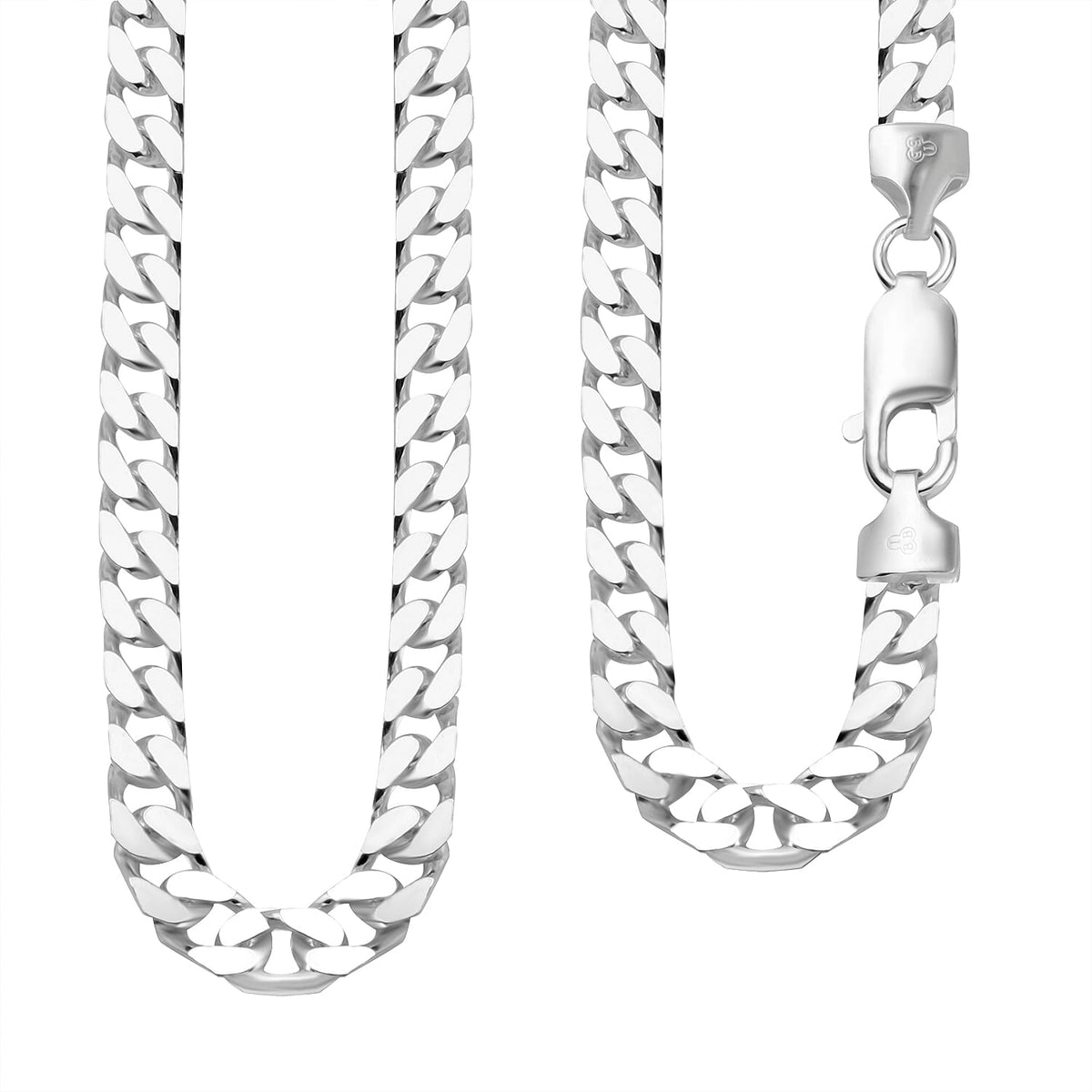 Italian Closeout - Sterling Silver Square Curb Chain With Lobster Clasp(Size - 20) 43.70 Ct 7752419 0